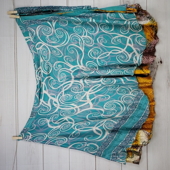 Darn Good Yarn Sari Silk Wrap Skirt Tea Goddess - Picture 3 of 16